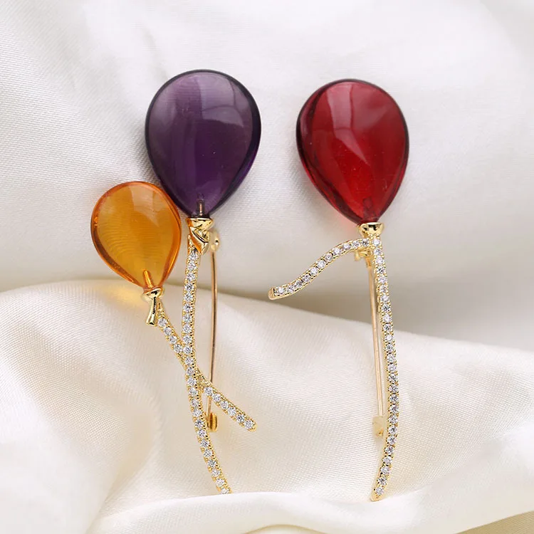 Брошь в виде воздушного шара с кристаллами|brooch pins|balloon broochpins women |