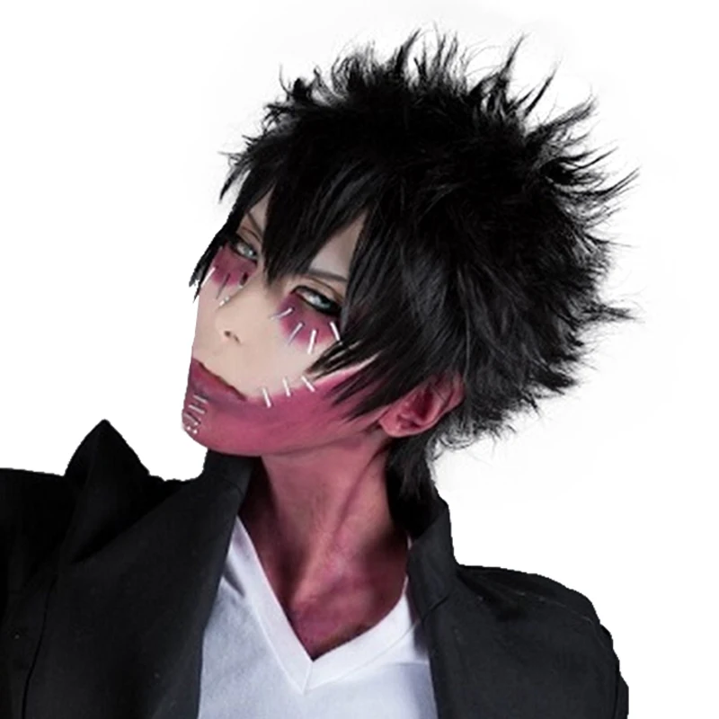 

My Hero Academia Boku no Hiro Akademia Dabi Short Black Styled Heat Resistant Cosplay Costume Wig + Track + Wig Cap