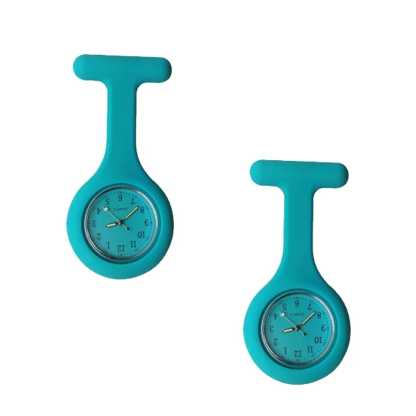 aqua green Высокое качество абсолютно новые часы медсестры силиконовый Карманный Брелок Брошь медсестры часы Туника батареи медицинские кварцевые часы - Цвет: aqua green