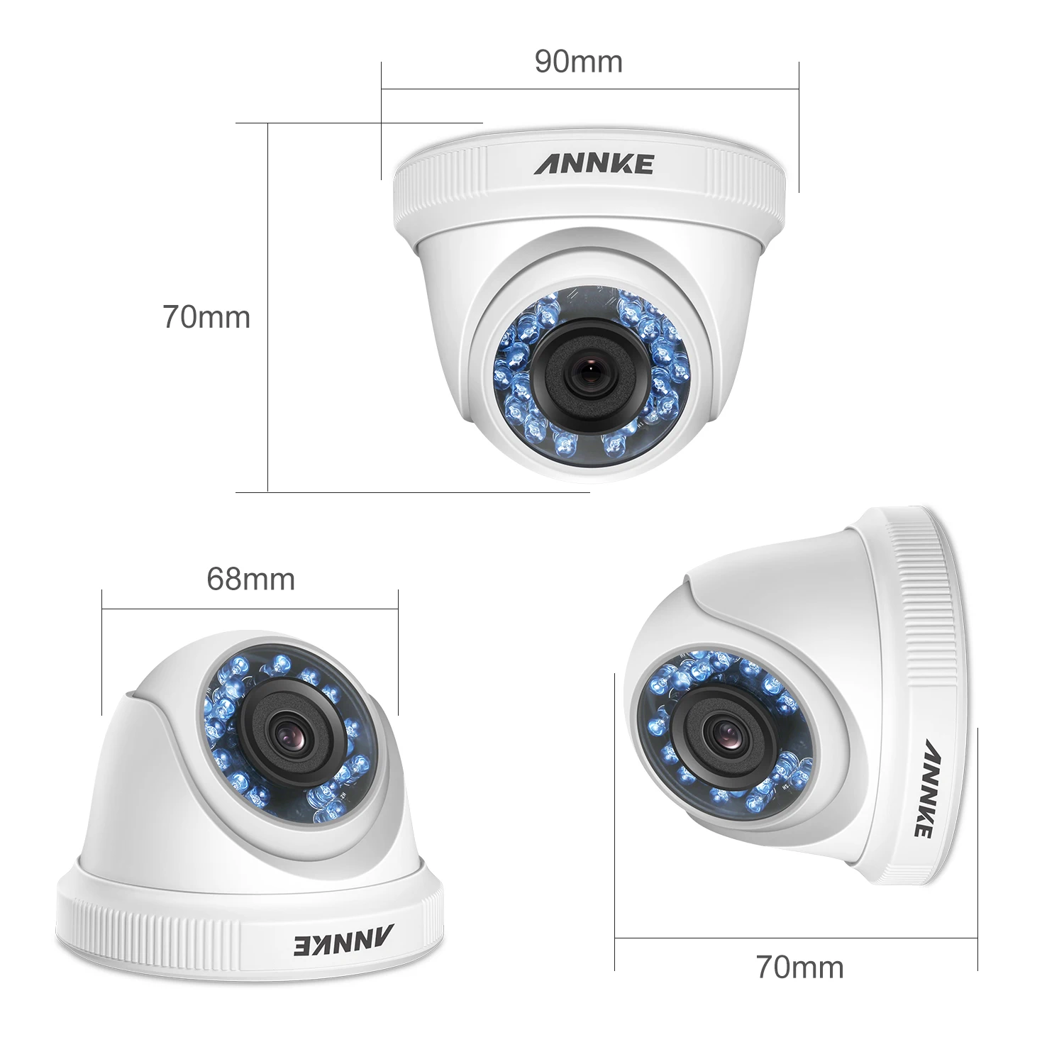 ANNKE 1080P HD-TVI камера безопасности 4 шт. 2MP купольный комплект открытый непогодный