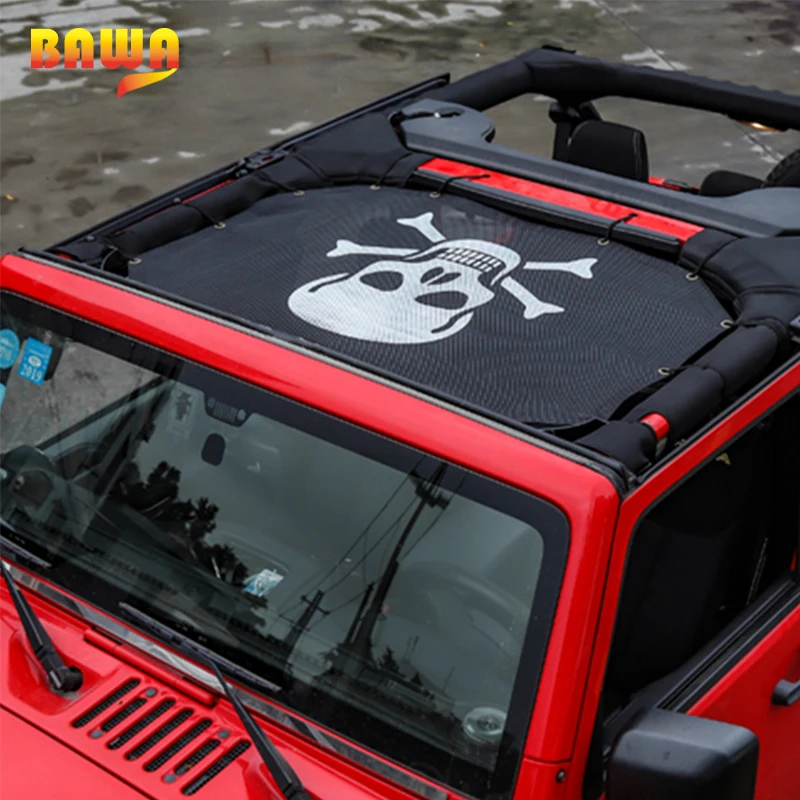 BAWA Солнцезащитная сетчатая верхняя крышка для Jeep Wrangler JK JKU 2007 2017 УФ защита от