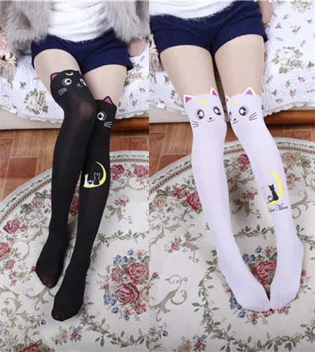 Hello KItty/чулки для косплея с рисунком кролика кошки дьявола милые забавные сшитые