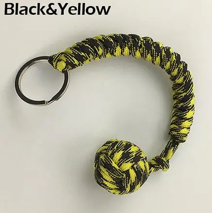 Black-Yellow 10 Цвета обучения детей защиты безопасности кулак обезьяны Сталь бала для девочек подшипник Самообороны выживания брелок занятий игрушки - Цвет: Black-Yellow