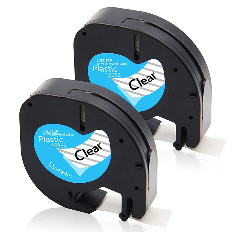 2pcs Black on Clear Absonic 2 шт смешанный набор 12267 91201 92102 91203 91204 91205 совместимый для DYMO LT принтер этикеток лента LT-100H LT-100T ПЕЧАТНАЯ МАШИНКА - Цвет: 2pcs Black on Clear