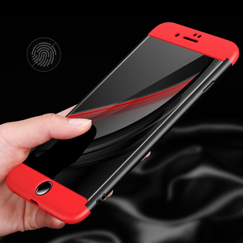 360 Степень защиты чехол для iPhone 6 6S Plus Роскошные пластик жесткий противоударный