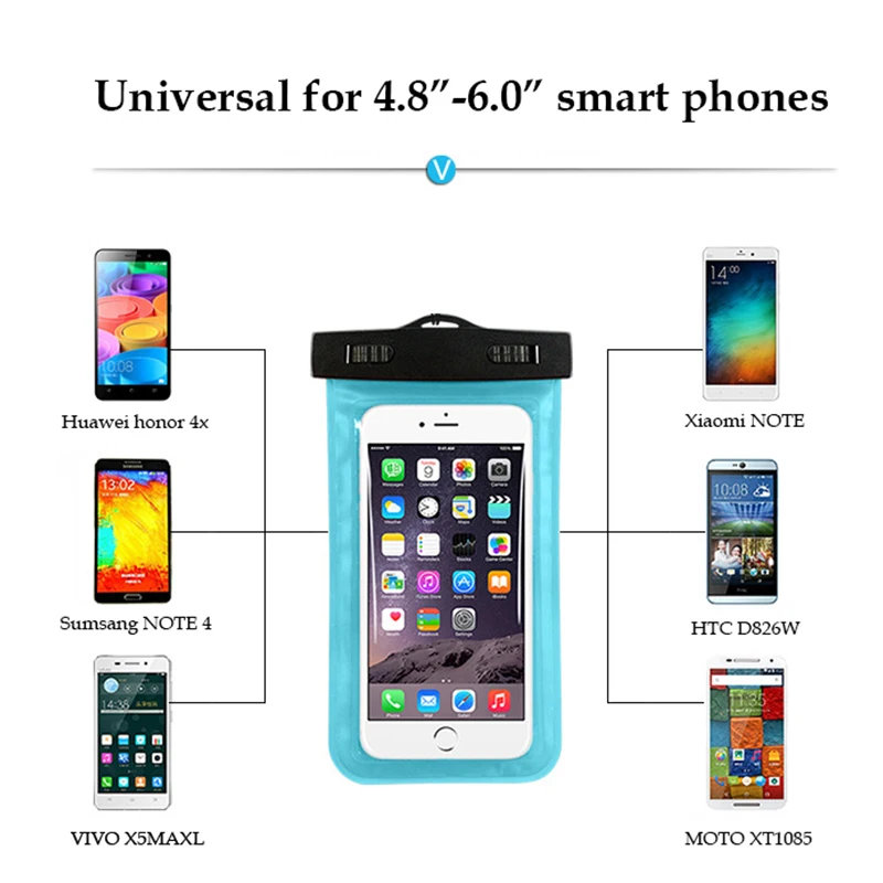 LUCKBUY Универсальный Водонепроницаемый Чехол для телефона 4 8 6 0 дюйма iPhone X 7 plus