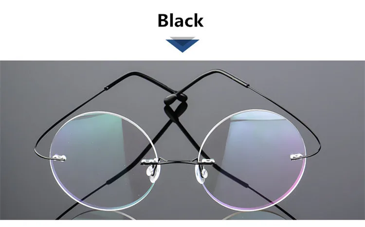 C1 Black Steve Jobs, звездный стиль, ультра-светильник, с памятью, титановые, проводные, без оправы, круглые очки для близорукости, оптические очки, оправа для мужчин и женщин, очки - Цвет оправы: C1 Black
