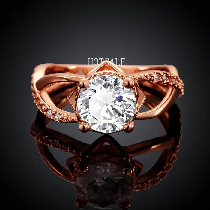R050-A High Quality Nickle Free Antiallergic New Fashion Jewelry 18K Plated zircon Ring | Украшения и аксессуары