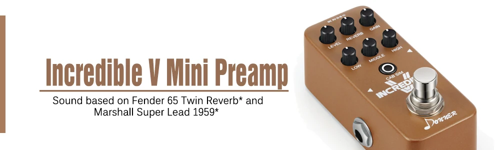 Donner цифровой мини предусилитель для гитары педаль эффектов схема предусилителя встроенный реверберации кабина симулятор усилитель звук аксессуары для гитары