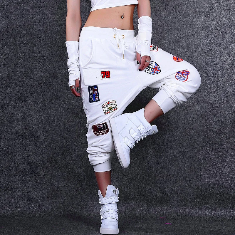 Unique Design Women Loose Harem Pants Fashion Hiphop Dancer DJ Costumes | Женская одежда