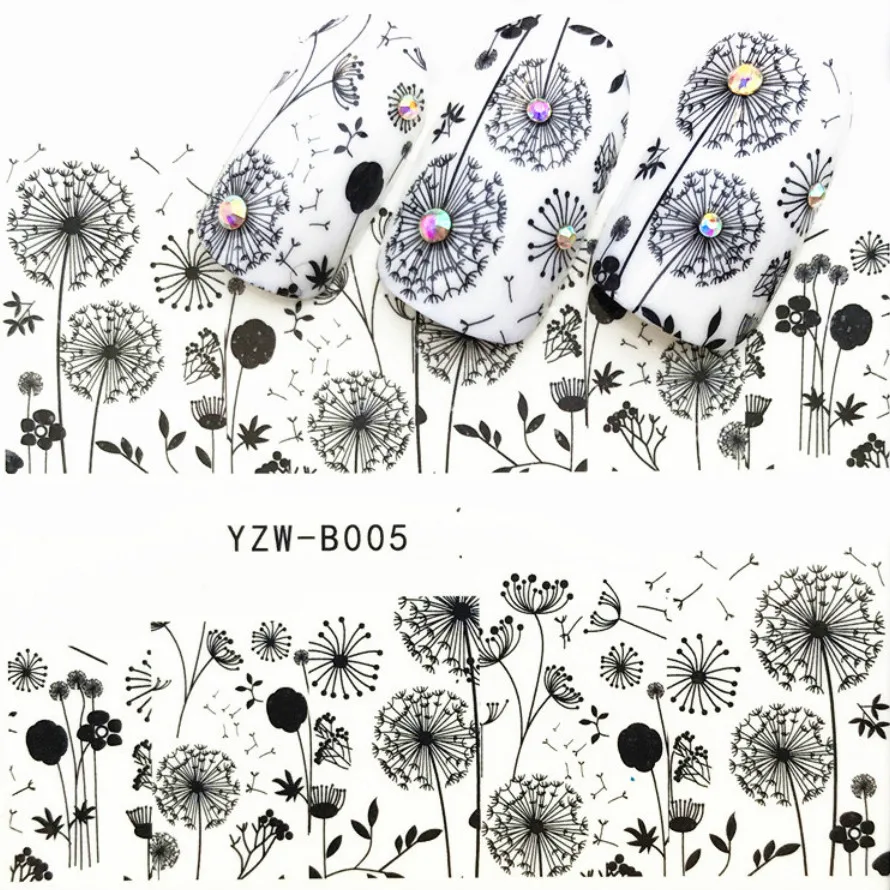 1 лист черно-ти принт в виде одуванчиков временная татуировка милые тату-наклейка