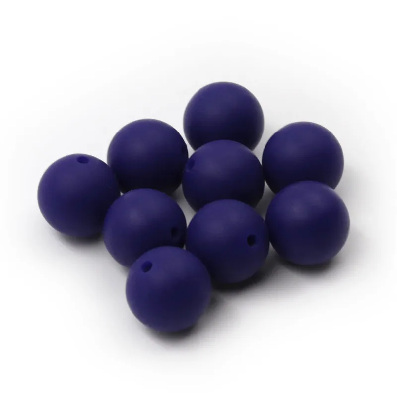 

JOJOCHEW 100pcs 9mm-19mm Navy Blue Silicone Baby Teething Beads BPA Free Round Cuentas de silicona Jewelry Making