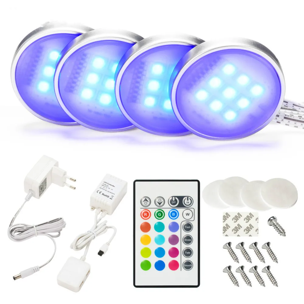 Anyikue Светодиодные шайбы с дистанционным управлением RGB светодиодная подсветка
