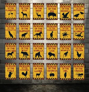 Kelly66 Остерегайтесь собаки, свиньи, лошади, волка, обезьяны, металлический знак, оловянный плакат, домашний декор, Настенная картина 20*30 см, размер Dy82