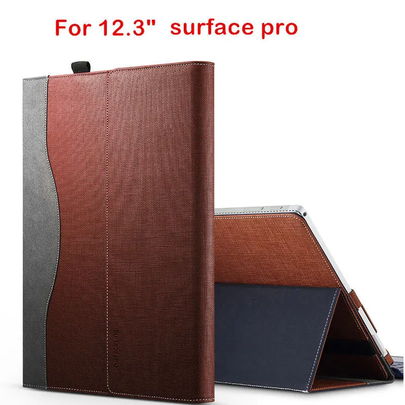Высококачественный чехол для планшета для microsoft Surface Pro 6 5 4 3 12,3 M3 Let Premium из искусственной кожи чехол для клавиатуры стилус в подарок - Цвет: brown