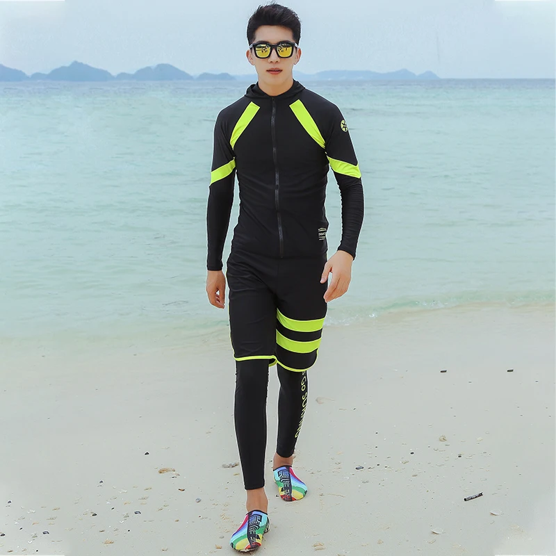 

Rhyme Lady Rash Guards Long Sleeves with Zipper Couples Surfing Suit Solid and Patchwork Beachwear Sun Protection bathing suit