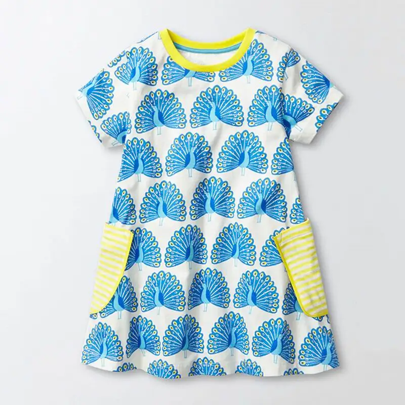 Little maven/милые топы с рисунком мороженого для маленьких девочек возрастом от 1 года до 6 лет, платье-футболка хлопковое летнее платье в европейском и американском стиле - Цвет: S0326 same photo