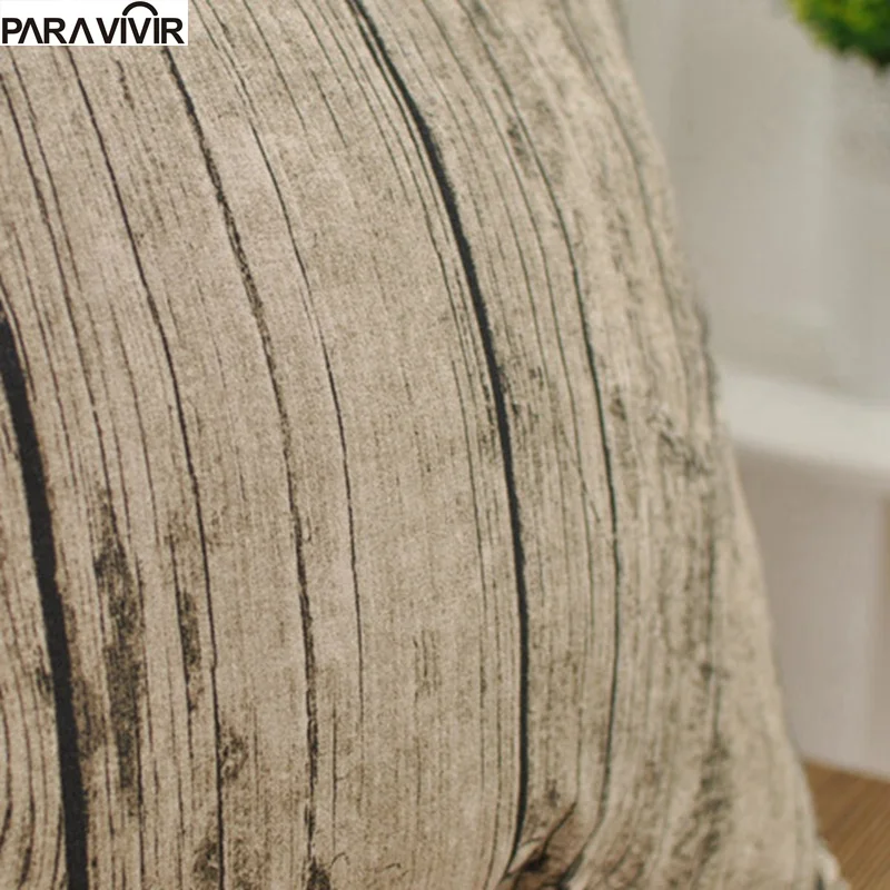 Pillow Case Creative Wooden Grain Cushion Cover Decorative Conjines Fundas Cotton Linen Square 18*18 inches Throw Pillows | Дом и сад