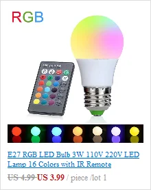 E27 RGB светодиодный светильник, 3 Вт, 110 В, 220 В, светодиодный светильник, 16 меняющихся волшебных ламп, лампа с ИК-пультом дистанционного управления, лампада, светильник s для украшения