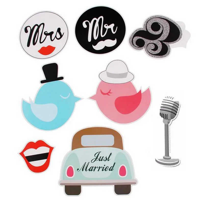 22 шт./компл. Горячая влюбленными птицами маленький автобус забавные Фотокабины
