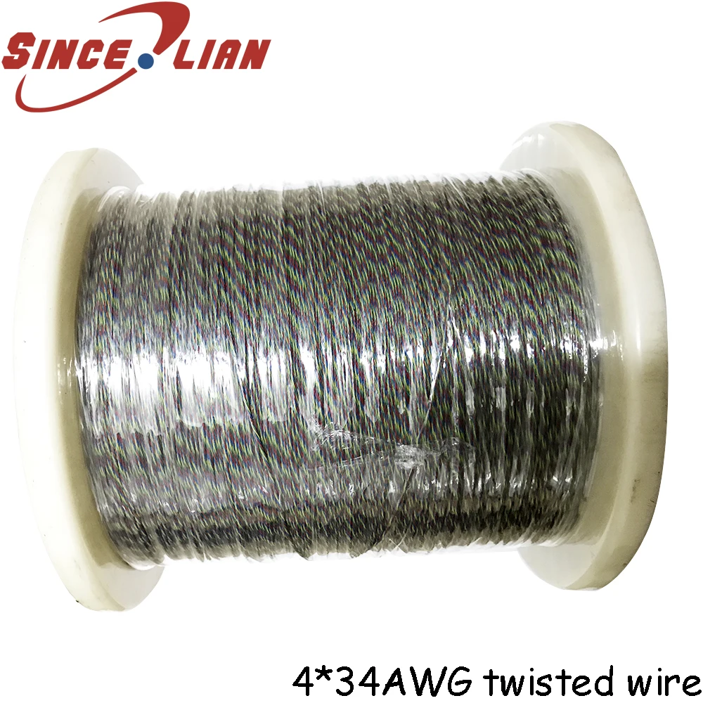 

4000M UL10064 32AWG 7*0.08TS OD0.38 Electronic Wire PTFE Wire Red Green Blue Yellow Twist Stranded Tinned Plated Copper Wire