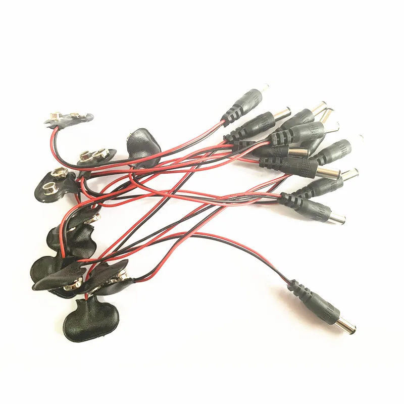 9V батарея Пряжка коробка кабель питания 15 см зарядный DC Мужской адаптер