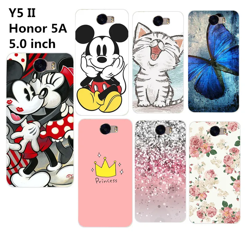 Для huawei Y5II чехол Крышка для телефона из мягкого ТПУ и силикона для huawei Y5 II Y6 II компактный Y 5ii/Y 5 II CUN-U29 CUN-L21 CUN-L01 Honor 5A милый чехол s