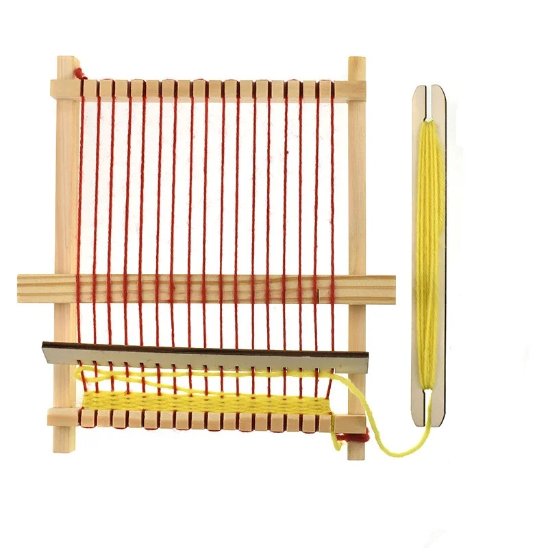 Mylb Мини DIY традиционная деревянная ткацкая игрушка ткацкий станок ручной работы вязальная машина с аксессуарами для детей