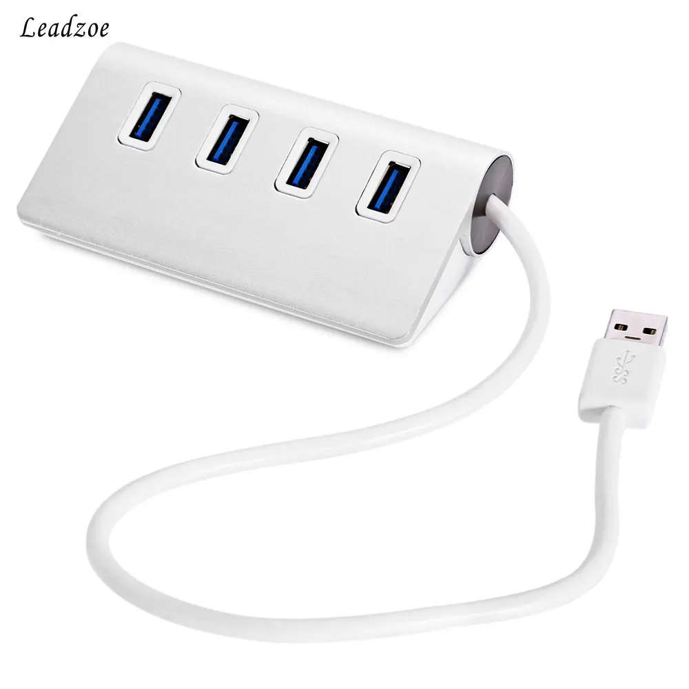 USB концентратор Leadzoe портативный алюминиевый 4 порта 3 0 сплиттер для передачи
