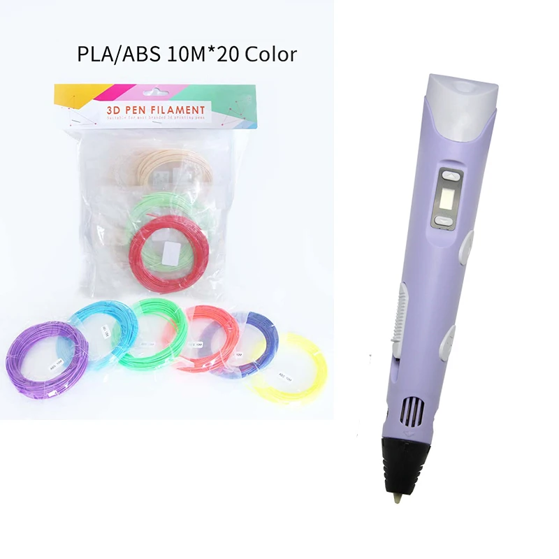 Purple 20 Color 3D Ручка обучающий креативный набор игрушки для детей пластиковый для чертежей креативность искусство и ремесло набор Живопись развивающий подарок для детей - Цвет: Purple 20 Color