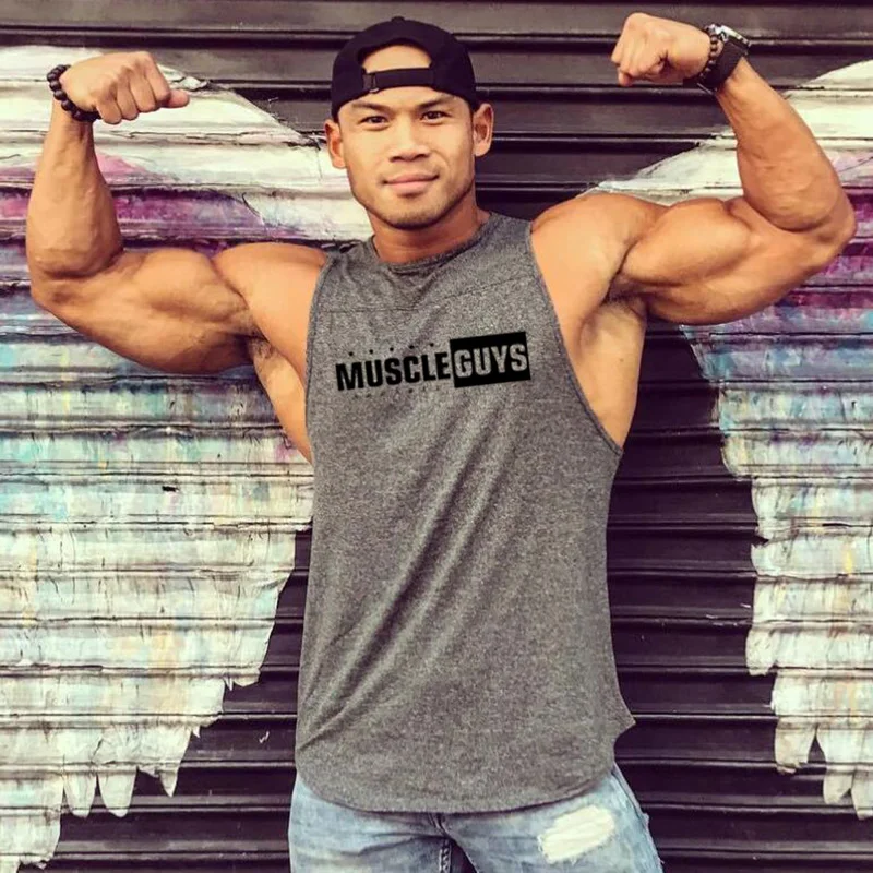 Майка Muscleguys canotta Мужская Спортивная хлопковая безрукавка для бодибилдинга и