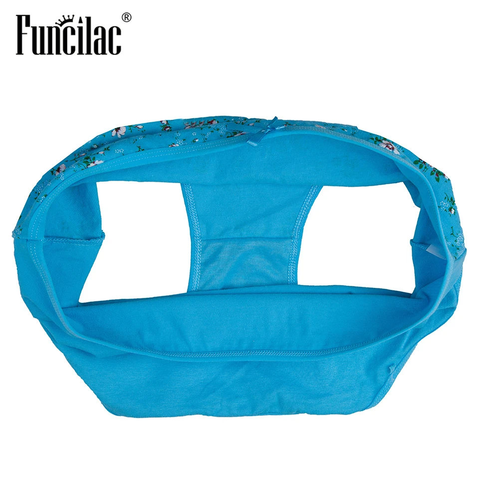FUNCILAC/нижнее белье большого размера женские трусы с цветочным принтом