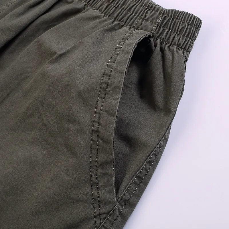 Mens new summer knee length pocket sweatpants casual streetwear military men cargo shorts male plus size fat baggy overalls 8102 | Мужская