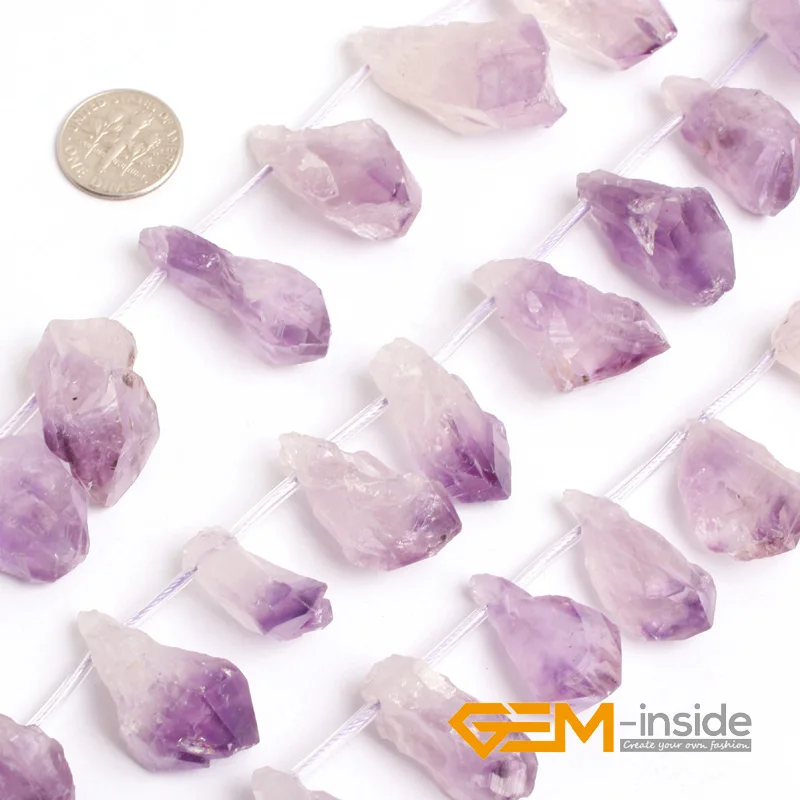 Необработанные пурпурные аметисты бусины из натурального камня для