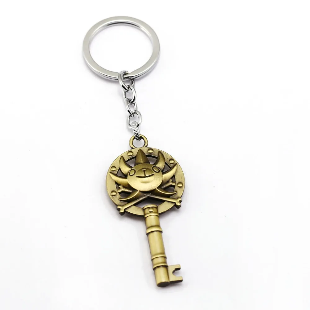 

Anime Keychain For Men Metal Thousand Sunny Key Ring Car Bag Key Chains Pendant trinket llaveros porte clef 2019 New