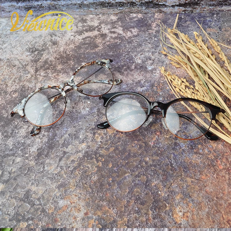 

Viewnice New Eye Glasses Frames For Women Small frame Round glasse Italian Acetate Glasses Classical Follower Pattern Tortoise