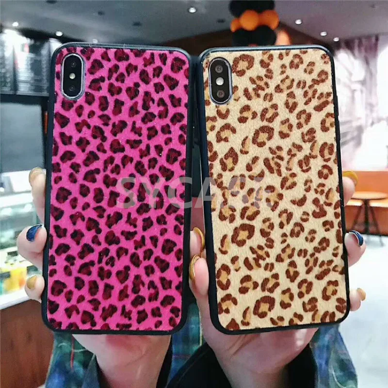 SYCASE Fashion Vintage Leopard Print phone case For iPhone X XR Xs Max 6 6S 7 8 Plus Mobile Phone Shell Hard Back Cover Cases |