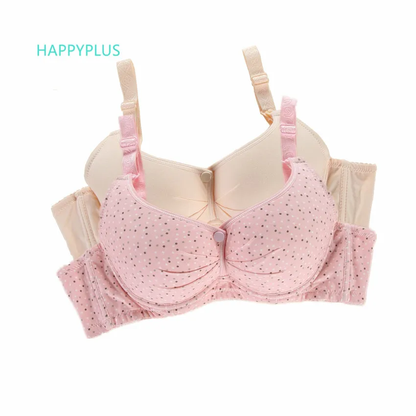 HAPPYPLUS, 2 шт./лот размера плюс, Бюстгальтер для кормления, пуш-ап, бюстгальтеры для беременных женщин, кормящих грудью, нижнее белье - Цвет: Mix 3