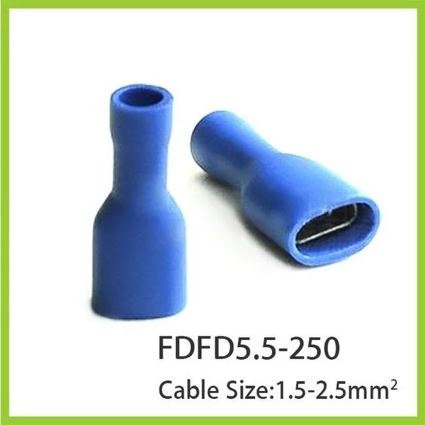 20 Шт./лот FDFD2-250 Терминалы Синий Винил Полностью Изолированный С Девушкой