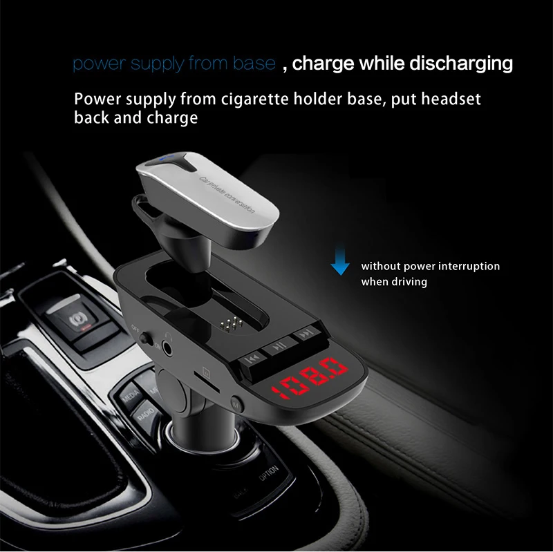 Автомобильный Радио fm передатчик наушники Bluetooth модулятор Handsfree MP3 плеер двойной