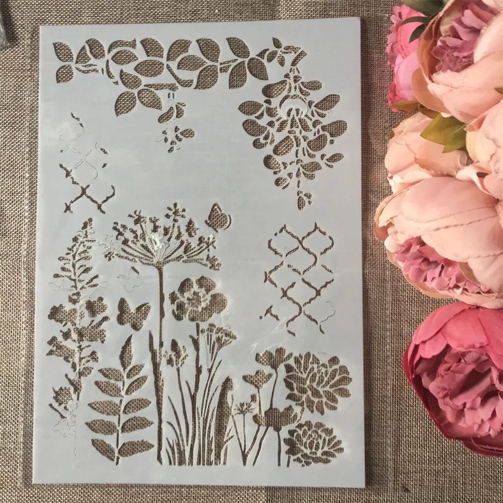 4 шт./компл. A4 Парижские Цветочные листья DIY слойные трафареты картина фотообои