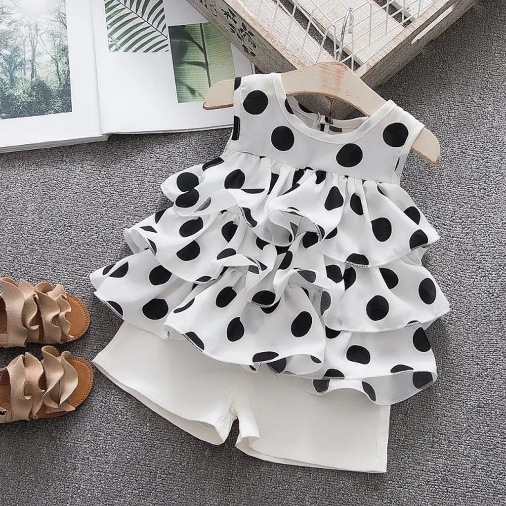 Модная одежда для новорожденных девочек детская нарядное платье в горошек без