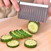 3 pcs kitchen cooking tool stainless steel vegetable fruit wavy cutter potato cucumber carrot waves cutting slicer