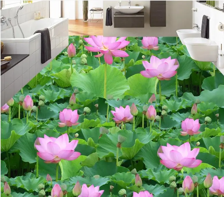 3d напольные Настенные обои для ванной водонепроницаемые ПВХ Самоклеящиеся с