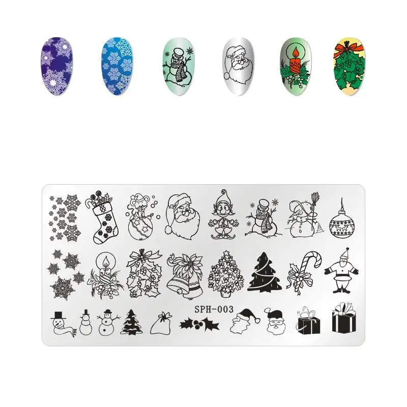 ZJOY Special Nail Stamping Template Marry Chrismas Series Celebration Art Image Plates | Красота и здоровье
