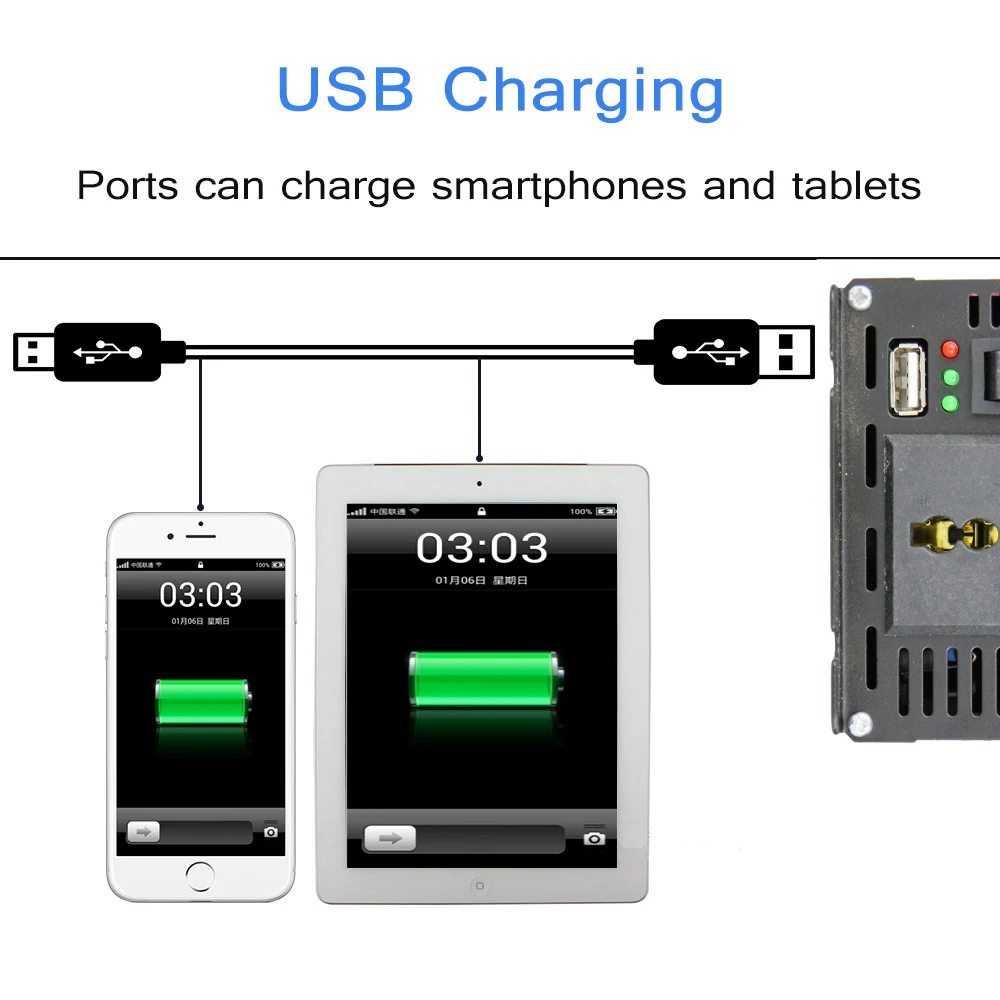 1000 Вт автомобиля преобразователя DC 12 В 24 к AC 110 220 50 Гц для окурков с USB и