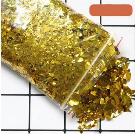 gold 10 г/упак. красочные сверкающие раковины сахарная бумага блестки игрушки для Лизун для детей Кристалл грязи наполнитель украшения материал аксессуары - Цвет: gold