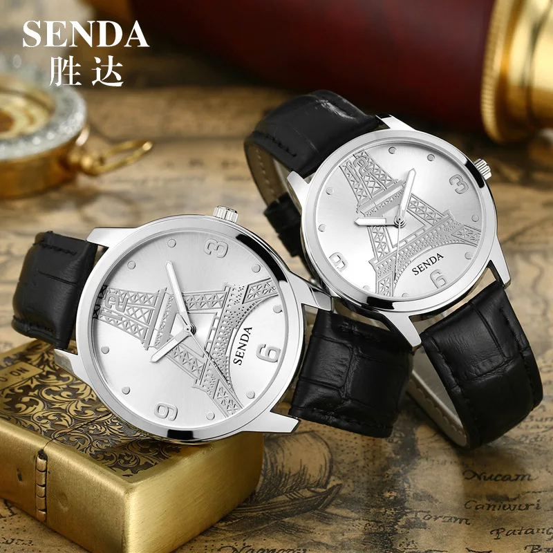 Часы SENDAS с кожаным ремешком кварцевые водонепроницаемые|relogio fashion|relogio frelogio relogios |
