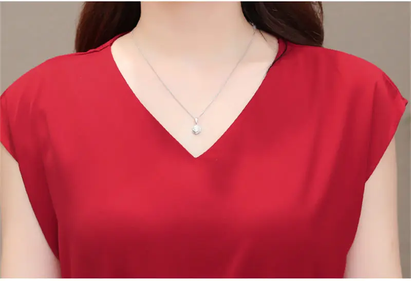 Большие размеры Корея Новая мода элегантное красное однотонное шифоновое платье