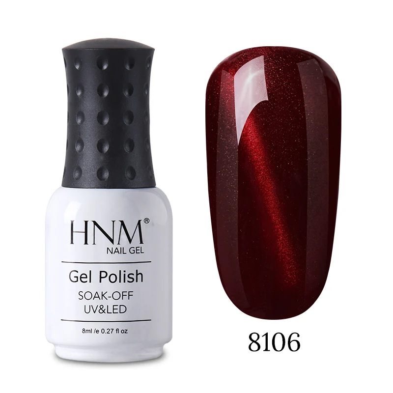 Магнитный Гель-лак HNM для ногтей кошачий глаз 8 мл УФ-гель отмачиваемый лак